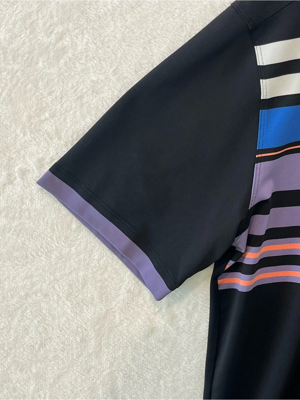 Nike Dri-Fit Tour Performance Golf Polo Men’s Large Black Purple Blue Striped